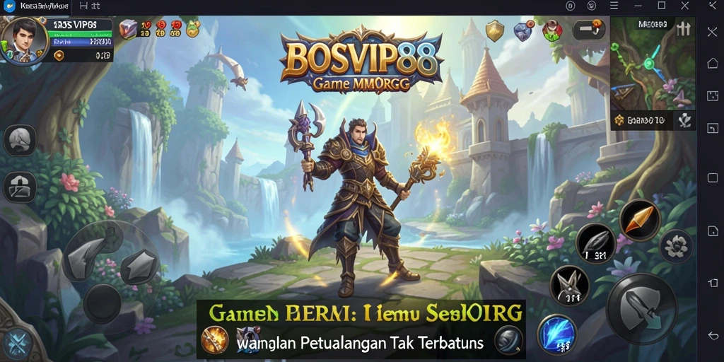 Tangkapan layar gameplay <strong>BOSVIP88</strong> menampilkan dunia fantasi yang memukau.