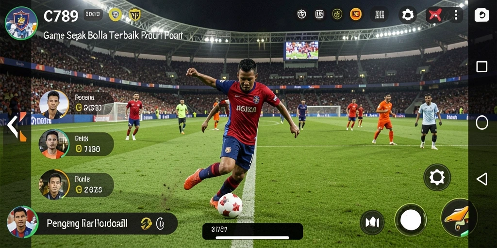 Tampilan gameplay seru C789 di lapangan sepak bola.