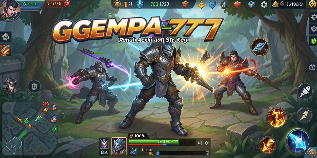 Tampilan gameplay seru dari GEMPA777 dengan aksi MOBA yang intens.
