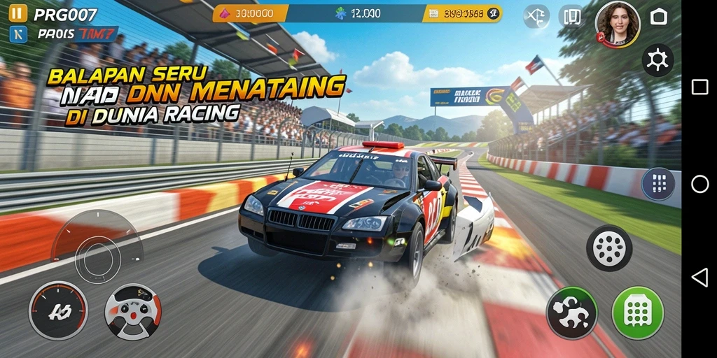 Tampilan gameplay Racing PRG007 yang mendebarkan dan penuh aksi.