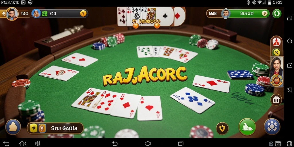 Screenshot utama RAJACORC menampilkan gameplay Gaple yang seru.
