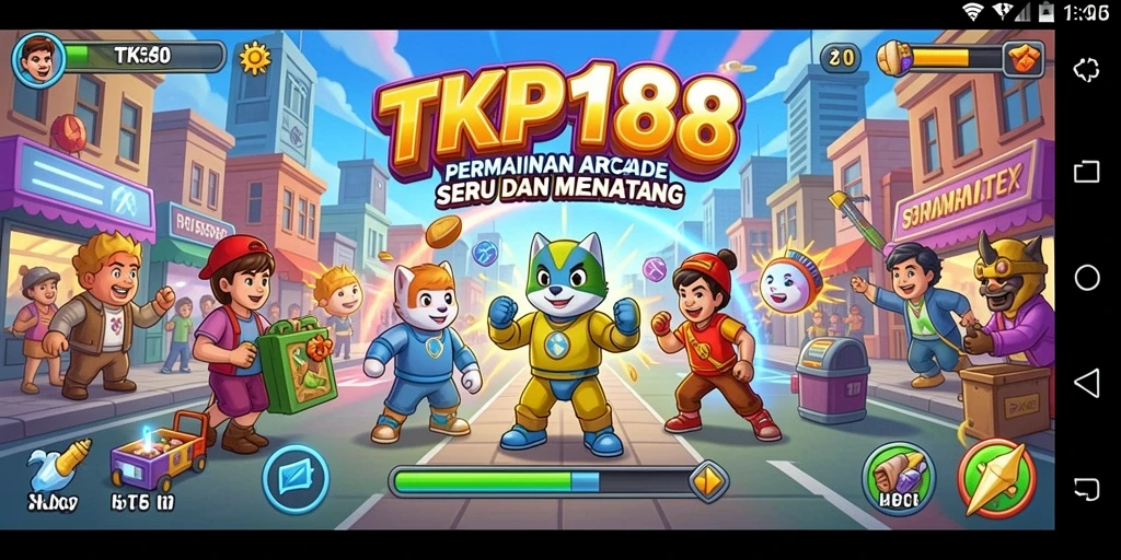 Screenshot gameplay TKP188 yang menunjukkan aksi seru di level Arcade.