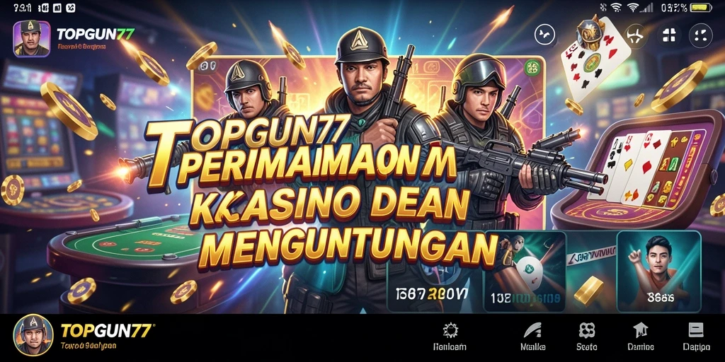 Tampilan permainan Kasino yang mendebarkan di TOPGUN77.