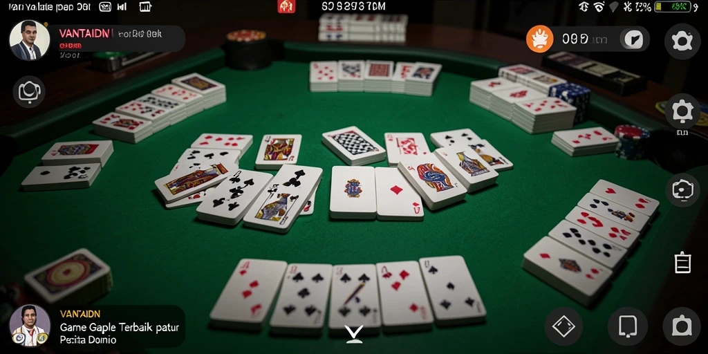 Gameplay VANTAIDN yang seru dalam permainan Gaple dengan teman.