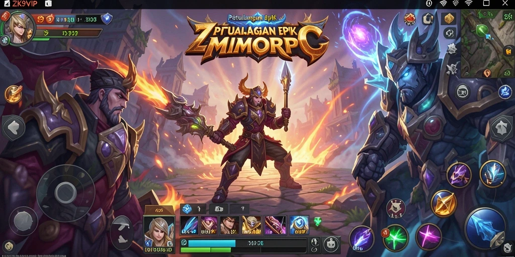 Screenshot gameplay ZK9VIP menampilkan aksi seru dalam petualangan MMORPG.